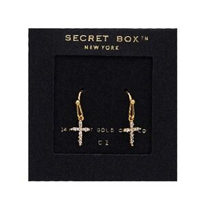 Mini CZ Cross Drop Earrings